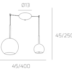 Lampadari Cucina-Top Light Lampadario per cucina con decentramento vetri trasparente ambra