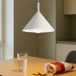 Lampadari Cucina-Gea Luce Lampadario per cucina cono bianco