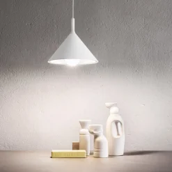 Lampadari Cucina-Gea Luce Lampadario per cucina cono bianco