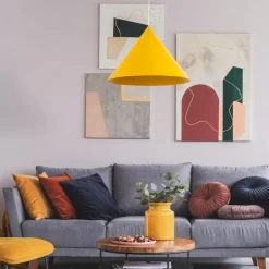Lampadari Cucina-Selezionato da Mazzolaluce Lampadario per cucina cono giallo 50cm