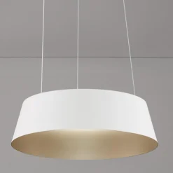 Lampadari Cucina-Selezionato da Mazzolaluce Lampadario per cucina cono rovesciato bianco oro led dimmerabile