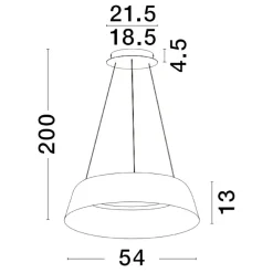 Lampadari Cucina-Selezionato da Mazzolaluce Lampadario per cucina cono rovesciato bianco oro led dimmerabile
