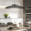 Lampadari Cucina-Selezionato da Mazzolaluce Lampadario per cucina disco di vetro fume design moderno led 21w 3000k dimmerabile