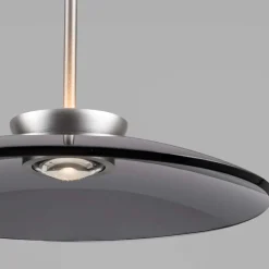 Lampadari Cucina-Selezionato da Mazzolaluce Lampadario per cucina disco di vetro fume design moderno led 21w 3000k dimmerabile