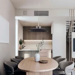 Lampadari Cucina-Selezionato da Mazzolaluce Lampadario per cucina disco di vetro fume design moderno led 21w 3000k dimmerabile
