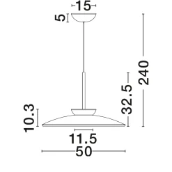 Lampadari Cucina-Selezionato da Mazzolaluce Lampadario per cucina disco di vetro fume design moderno led 21w 3000k dimmerabile