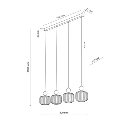 Lampadari Cucina-Selezionato da Mazzolaluce Lampadario per cucina inserti in legno 4 pendenti in vetro