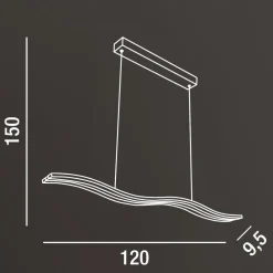 Lampadari Cucina-Perenz Illuminazione Lampadario per cucina led 50w cct dimmerabile perenz bend