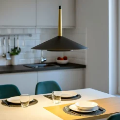 Lampadari Cucina-Selezionato da Mazzolaluce Lampadario per cucina led 8w 3000k nero oro