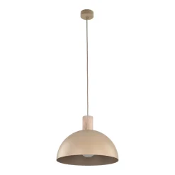 Lampadari Cucina-Selezionato da Mazzolaluce Lampadario per cucina legno cupola metallo sabbia