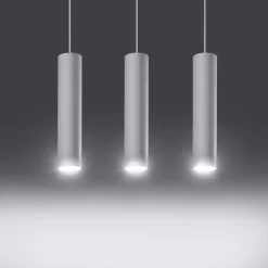 Lampadari Cucina-Selezionato da Mazzolaluce Lampadario per cucina 3 luci cilindri pendenti bianco
