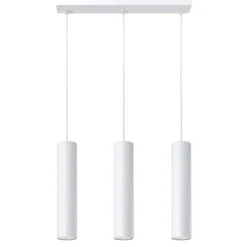 Lampadari Cucina-Selezionato da Mazzolaluce Lampadario per cucina 3 luci cilindri pendenti bianco