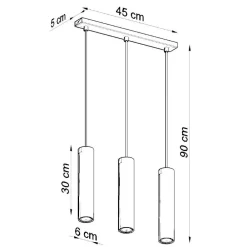 Lampadari Cucina-Selezionato da Mazzolaluce Lampadario per cucina 3 luci cilindri pendenti bianco
