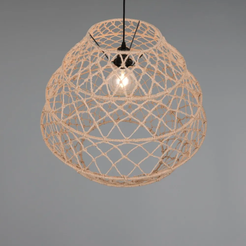 Lampadari Cucina-Selezionato da Mazzolaluce Lampadario per cucina marrone 60 cm paralume in maglia di canapa