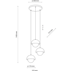 Lampadari Cucina-Selezionato da Mazzolaluce Lampadario per cucina moderna 3 luci pendenti a cupola beige