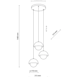 Lampadari Cucina-Selezionato da Mazzolaluce Lampadario per cucina moderna 3 luci pendenti a cupola ocra