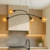 Lampadari Cucina-Selezionato da Mazzolaluce Lampadario per cucina moderna nero 4 luci tubi ad arco