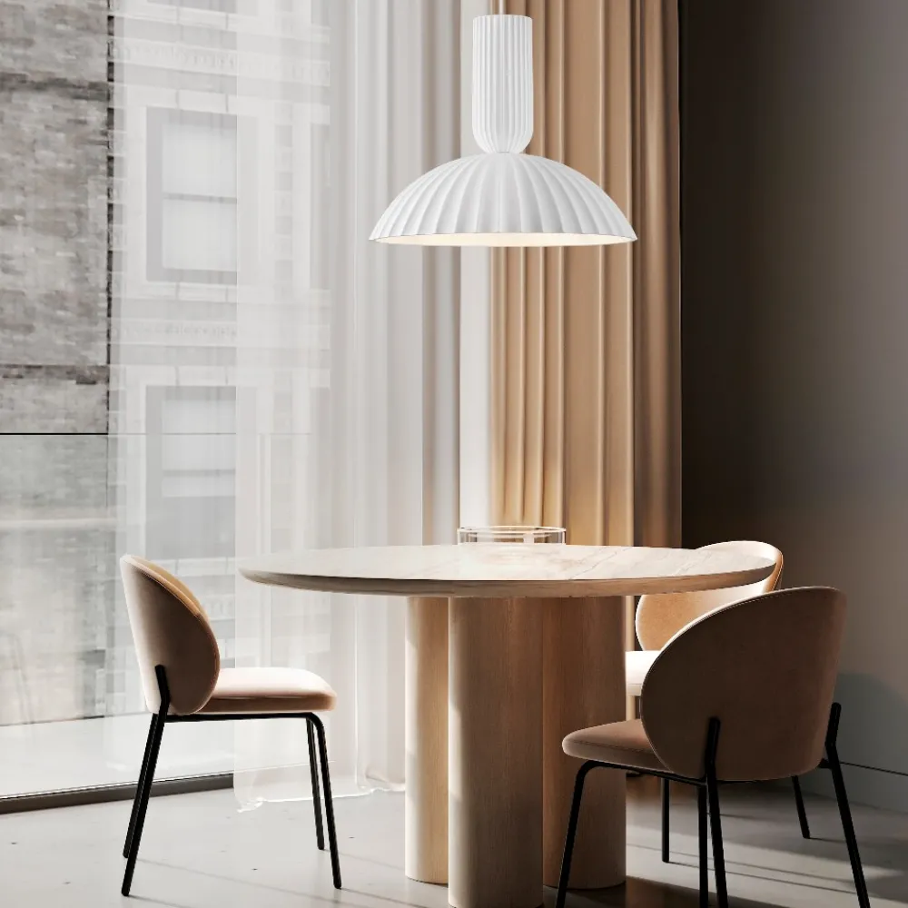 Lampadari Cucina-Selezionato da Mazzolaluce Lampadario per cucina moderna con paralume circolare in gesso