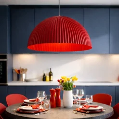 Lampadari Cucina-Fabas Luce Lampadario per cucina moderna bordeaux cupola carola