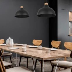 Lampadari Cucina-Selezionato da Mazzolaluce Lampadario per cucina moderna nero a cupola 34 cm