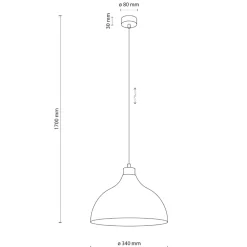 Lampadari Cucina-Selezionato da Mazzolaluce Lampadario per cucina moderna nero a cupola 34 cm