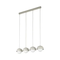 Lampadari Cucina-Selezionato da Mazzolaluce Lampadario per cucina moderna 4 luci pendenti beige a cupola