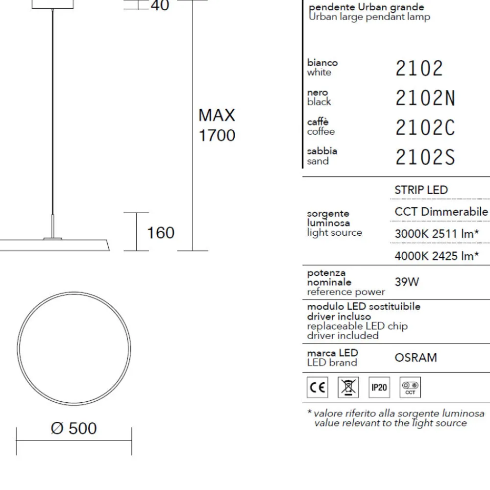 Lampadari Cucina-IsyLuce Lampadario per cucina moderna caffe' led 39w 3000k 4000k dimmerabile