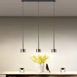 Lampadari Cucina-Selezionato da Mazzolaluce Lampadario per cucina moderna 3 luci vetri rame
