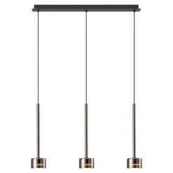 Lampadari Cucina-Selezionato da Mazzolaluce Lampadario per cucina moderna 3 luci vetri rame