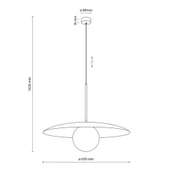 Lampadari Cucina-Selezionato da Mazzolaluce Lampadario per cucina moderna disco mattone sfera bianca 65 cm