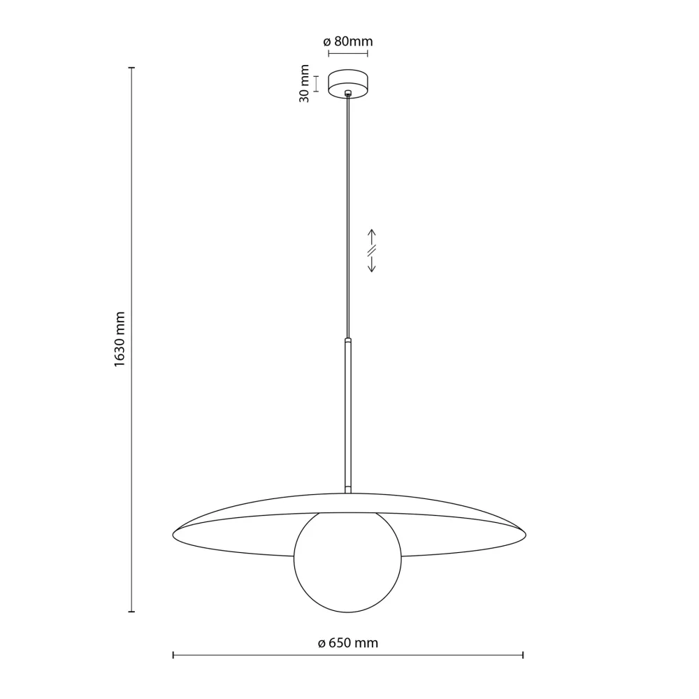 Lampadari Cucina-Selezionato da Mazzolaluce Lampadario per cucina moderna disco mattone sfera bianca 65 cm