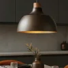 Lampadari Cucina-Selezionato da Mazzolaluce Lampadario per cucina moderna marrone a cupola 34 cm
