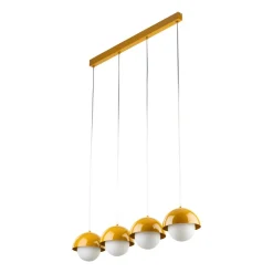 Lampadari Cucina-Selezionato da Mazzolaluce Lampadario per cucina moderna 4 luci pendenti a cupola ocra