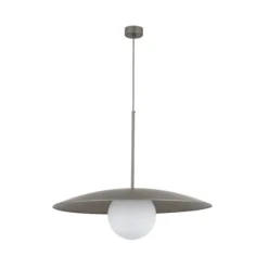 Lampadari Cucina-Selezionato da Mazzolaluce Lampadario per cucina moderna marrone 65 cm piatto di metallo sfera in vetro