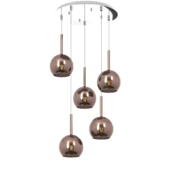 Lampadari Cucina-Top Light Lampadario per cucina moderna vetri sfere rame