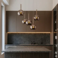Lampadari Cucina-Top Light Lampadario per cucina moderna vetri sfere rame