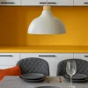 Lampadari Cucina-Selezionato da Mazzolaluce Lampadario per cucina moderna beige a campana 34 cm