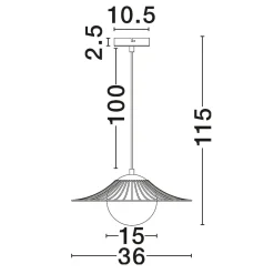 Lampadari Cucina-Selezionato da Mazzolaluce Lampadario per cucina moderna nero sfera bianca 36 cm