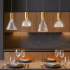 Lampadari Cucina-Selezionato da Mazzolaluce Lampadario per cucina moderna vetri fume struttura oro