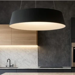 Lampadari Cucina-Selezionato da Mazzolaluce Lampadario per cucina moderna nero oro cono rovesciato led dimmerabile