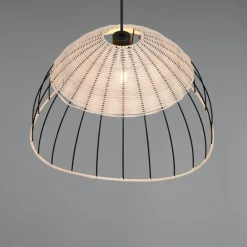 Lampadari Cucina-Selezionato da Mazzolaluce Lampadario per cucina moderna a cupola 48 cm in rattan