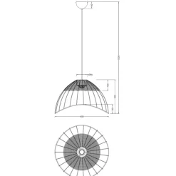 Lampadari Cucina-Selezionato da Mazzolaluce Lampadario per cucina moderna a cupola 48 cm in rattan