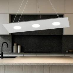 Lampadari Cucina-Top Light Lampadario per cucina moderna rettangolare grigio