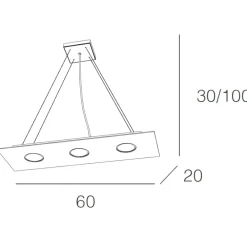 Lampadari Cucina-Top Light Lampadario per cucina moderna rettangolare grigio