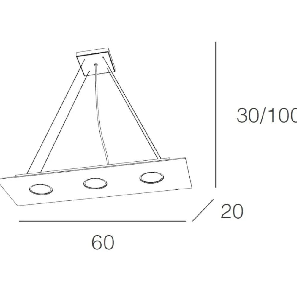 Lampadari Cucina-Top Light Lampadario per cucina moderna rettangolare grigio