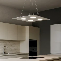 Lampadari Cucina-Top Light Lampadario per cucina moderna grigio quadrato toplight area