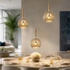Lampadari Cucina-Top Light Lampadario per cucina moderna vetro ambra future