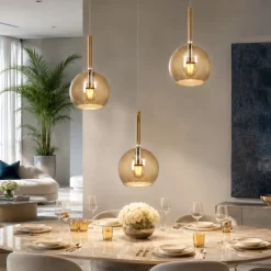 Lampadari Cucina-Top Light Lampadario per cucina moderna vetro ambra future