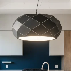 Lampadari Cucina-Selezionato da Mazzolaluce Lampadario per cucina moderna nero design rombi