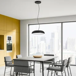 Lampadari Cucina-IsyLuce Lampadario per cucina nera per tavolo led 27w dimmerabile zenal